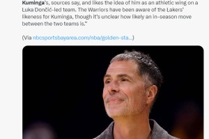 皇冠体育官方入口-曝去年湖人已关注库明加：佩林卡喜爱成推手 3换1报价勇士未接受